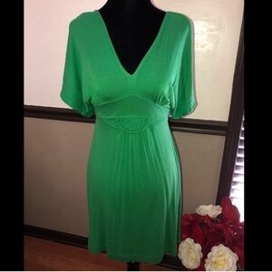 Zara Collection V Neck, T-Shirt Dress / Tunic, Green